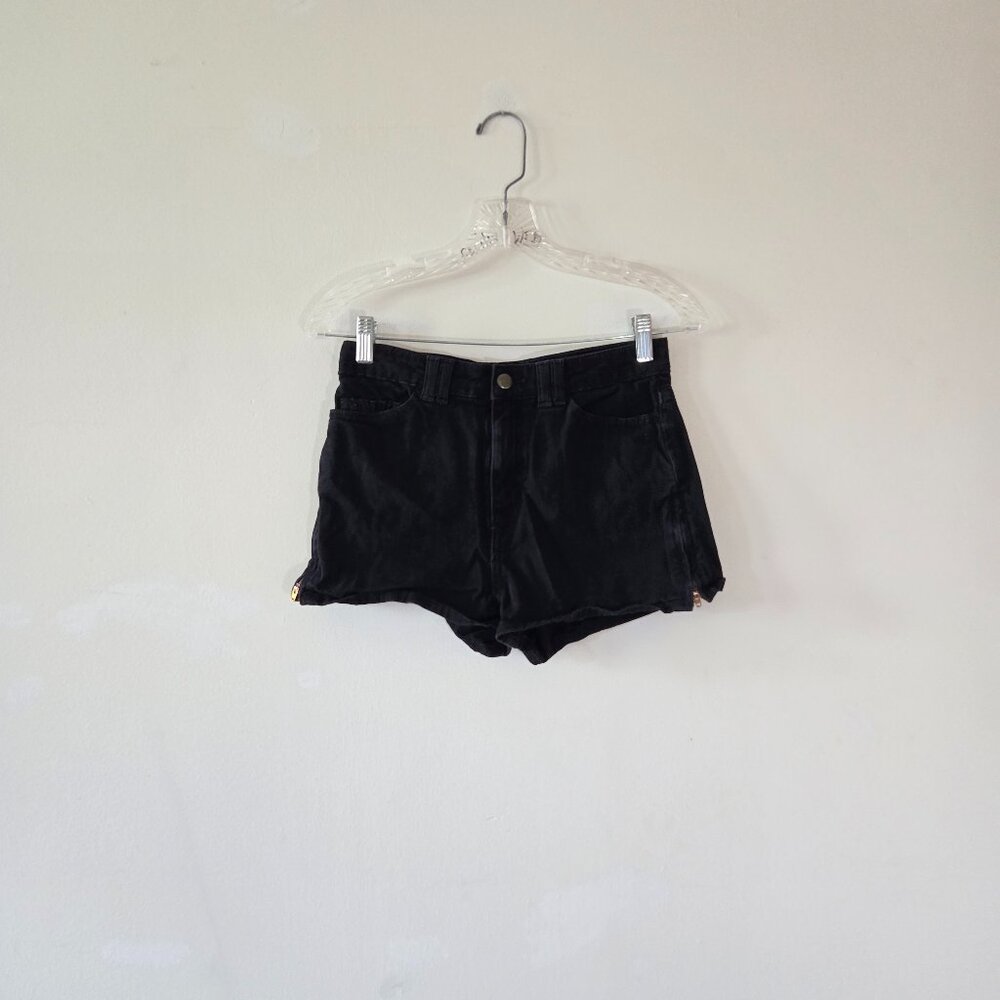 American Apparel Black High Waist Denim Shorts 26/27